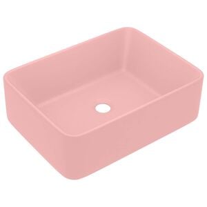 vidaXL Lavabo de lujo de cer&aacute;mica rosa mate 41x30x12 cm