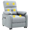 vidaXL Sill&oacute;n de masaje el&eacute;ctrico tela gris claro