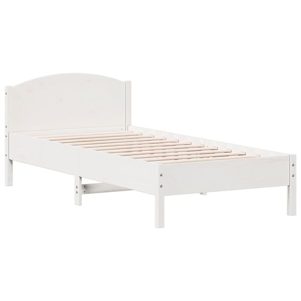 vidaXL Estructura de cama sin colch&oacute;n madera de pino blanca 90x200 cm