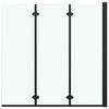 vidaXL Mampara de ducha plegable 3 paneles ESG 130x138 cm negro