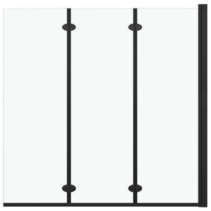 vidaXL Mampara de ducha plegable 3 paneles ESG 130x138 cm negro