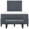 vidaXL Cama tipo Box Spring Gris oscuro 120 x 200 cm Terciopelo
