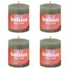 Bolsius Velas rústicas Shine 4 unidades verde oliva 80x68 mm
