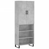 vidaXL Aparador alto madera contrachapada gris hormig&oacute;n 69,5x34x180 cm