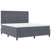 vidaXL Cama Box Spring LED con colch&oacute;n Gris oscuro 180 x 200 cm tela