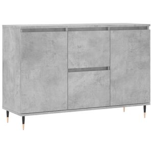 vidaXL Aparador de madera de ingenier&iacute;a gris hormig&oacute;n 101,5x35x70 cm