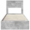 vidaXL Cama con almacenamiento con cabecera Gris Concreto 90 x 200 cm