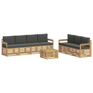 vidaXL Juegos de sof&aacute;s 8 uds. Blanco y Antracita Poli&eacute;ster