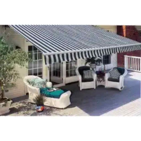 vidaXL Toldo plegable motorizado 600 cm azul y blanco