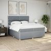 vidaXL Cama box spring con colch&oacute;n tela gris claro 200x200 cm