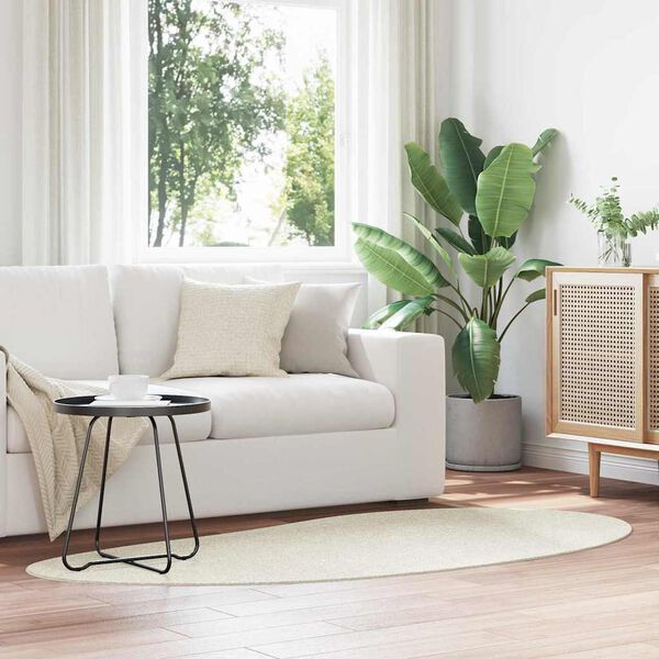 vidaXL Alfombras de &aacute;rea HUARTE Crema 100 x 200 cm Poli&eacute;ster