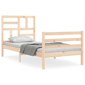 vidaXL Estructura de cama con cabecero madera maciza 100x200 cm