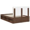 vidaXL Estructura de cama con cabecera Roble Marr&oacute;n 120 x 190 cm