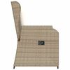 vidaXL Sill&oacute;n reclinable de jard&iacute;n con cojines rat&aacute;n sint&eacute;tico beige