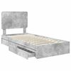 vidaXL Cama con almacenamiento con cabecera Gris Concreto 90 x 190 cm