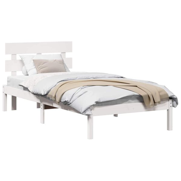 vidaXL Estructura de cama Blanco 90 x 200 cm Madera maciza de Pino