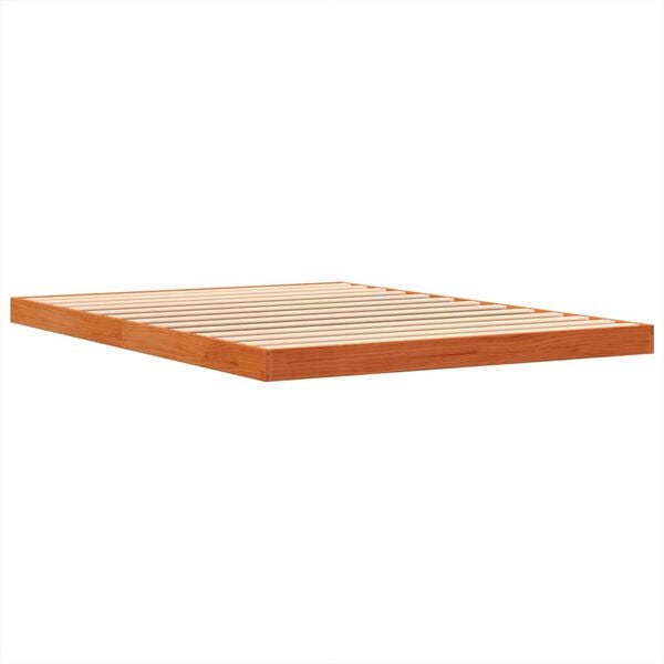 vidaXL Estructura de cama sin colchón madera maciza marrón 135x190 cm