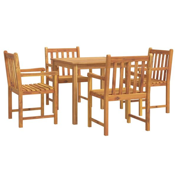 vidaXL Juego de comedor de jard&iacute;n 5 piezas madera maciza de acacia