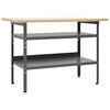vidaXL Banco de trabajo de acero gris 120x60x85 cm