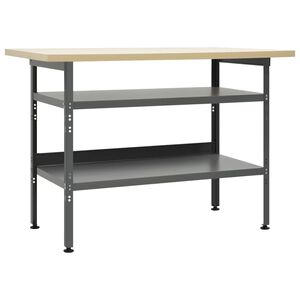 vidaXL Banco de trabajo de acero gris 120x60x85 cm