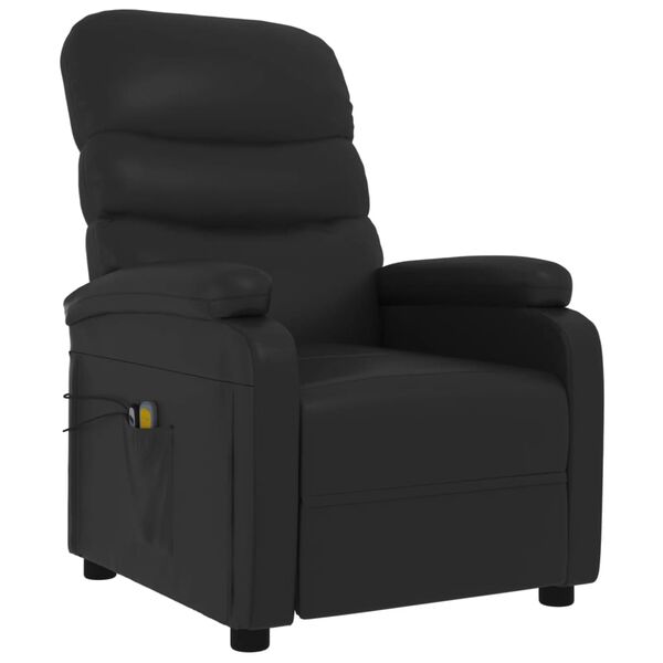vidaXL Sill&oacute;n de masaje el&eacute;ctrico cuero sint&eacute;tico negro