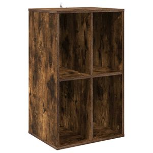 vidaXL Mueble para discos de vinilo Roble Ahumado Madera de ingenier&iacute;a