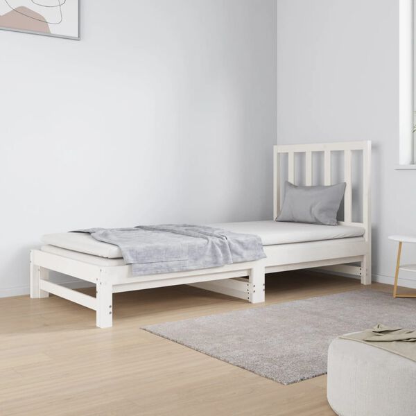 vidaXL Sof&aacute; cama extra&iacute;ble sin colch&oacute;n blanco 2x(90x190) cm