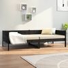 vidaXL Sof&aacute; cama madera maciza de pino negro 90x190 cm