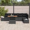 vidaXL Conjunto de sof&aacute; de jard&iacute;n 7 pcs Negro Polirat&aacute;n