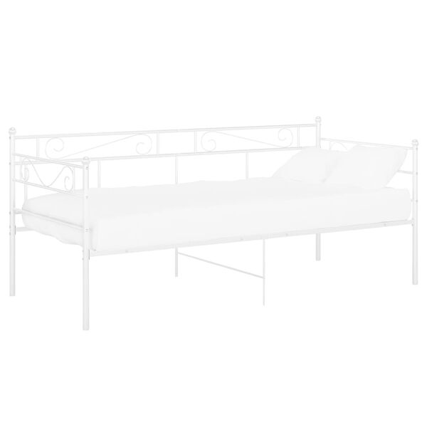 vidaXL Estructura de sof&aacute; cama sin colch&oacute;n metal blanco 90x200 cm