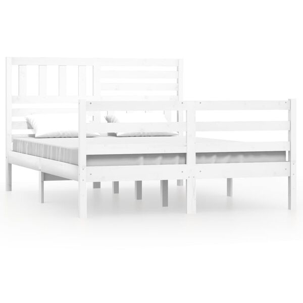 vidaXL Estructura de cama sin colchón madera maciza blanco 140x200 cm