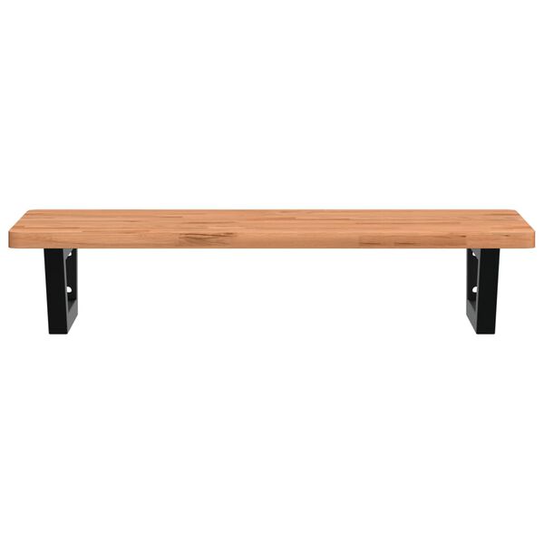 vidaXL Estante de lavabo de pared de acero y madera maciza de haya