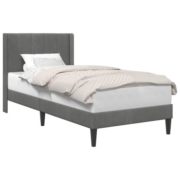vidaXL Estructura de cama Gris oscuro 80 x 200 cm Terciopelo