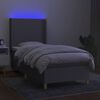 vidaXL Cama box spring colch&oacute;n y luces LED tela gris claro 100x200 cm