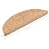 vidaXL Alfombrillas para escaleras doradas, 15 unidades, 56 x 17 x 3 cm, semicirculares