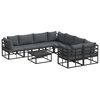 vidaXL Conjunto de sof&aacute;s de jard&iacute;n 9 uds. Negro Acero