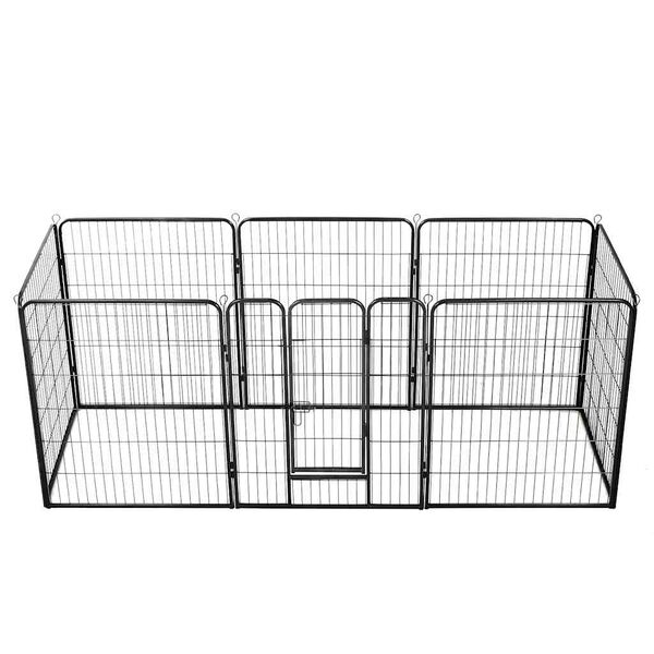 vidaXL Corral para perros 8 paneles de acero 80x100 cm negro