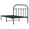 vidaXL Estructura cama sin colch&oacute;n con cabecero metal negro 90x190 cm
