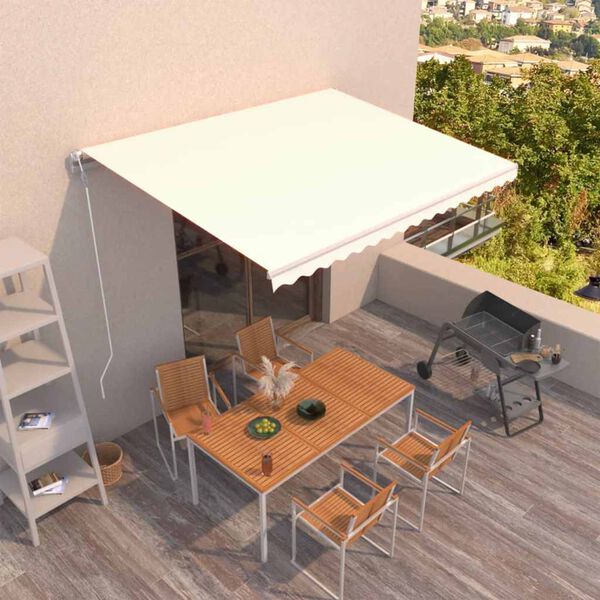 vidaXL Toldo retr&aacute;ctil autom&aacute;tico crema 450x300 cm