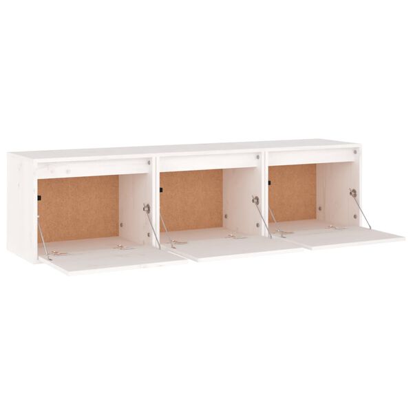 vidaXL Muebles para TV 3 piezas madera maciza de pino blanco