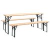 vidaXL Mesa de jard&iacute;n plegable con 2 bancos madera de pino 177 cm