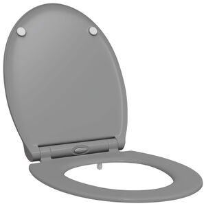vidaXL Asiento de WC Gris 45,5 x 37,5 x 3,8 cm Duroplast