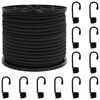 vidaXL Cuerdas el&aacute;sticas con ganchos 100 mm Negro PP y goma