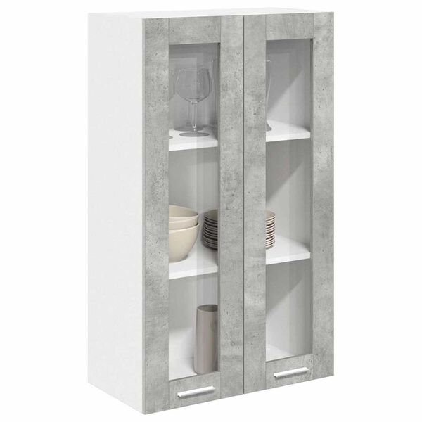 vidaXL Mueble colgante con puerta Gris Concreto 60 x 31 x 100 cm
