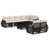 vidaXL Conjunto de sof&aacute;s de jard&iacute;n 9 uds. Negro y Blanco Crema