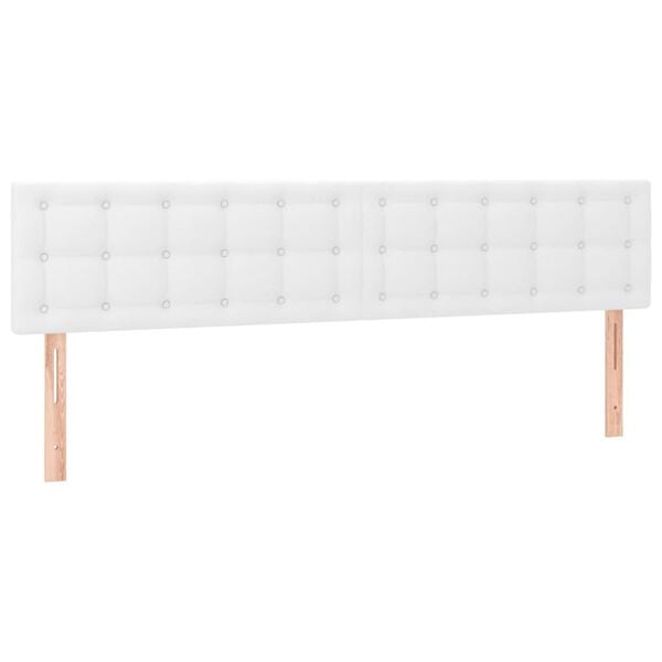 vidaXL Cabeceros 2 unidades de cuero sint&eacute;tico blanco 90x5x78/88 cm