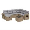 vidaXL Juego de sof&aacute;s jard&iacute;n con cojines beige mezcla 8 pzas rat&aacute;n PE