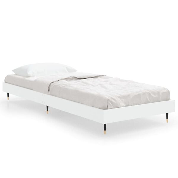 vidaXL Estructura de cama madera de ingeniería blanca 75x190 cm