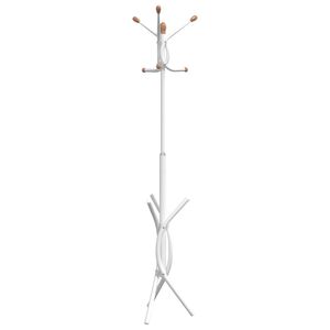 vidaXL Perchero de hierro con recubrimiento en polvo blanco 176 cm