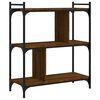 vidaXL Librer&iacute;a 3 estantes madera ingenier&iacute;a marr&oacute;n roble 76x32x88 cm